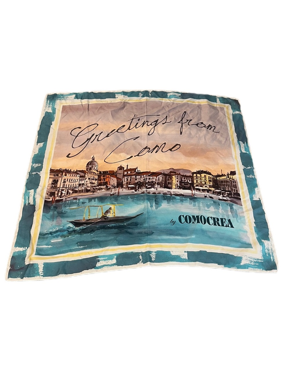 Scenic Silk Scarf Made in Italy in the Lake Como Area - NWOT